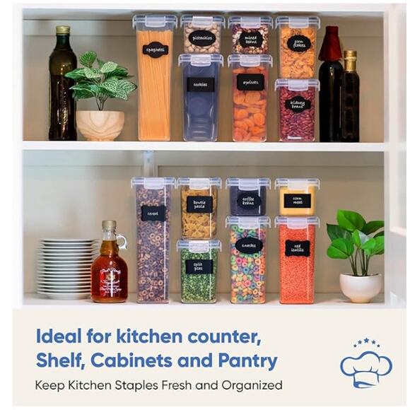 24 pc. Airtight Storage Container Set ,BPA-Free, Lids, Labels, Marker & Spoon - Picture 4 of 6